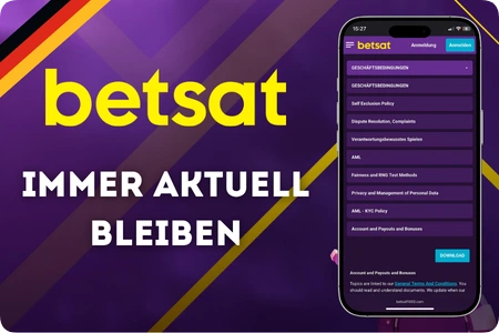 Betsat Mobile Updates und Support – automatische Aktualisierung und Live-Chat